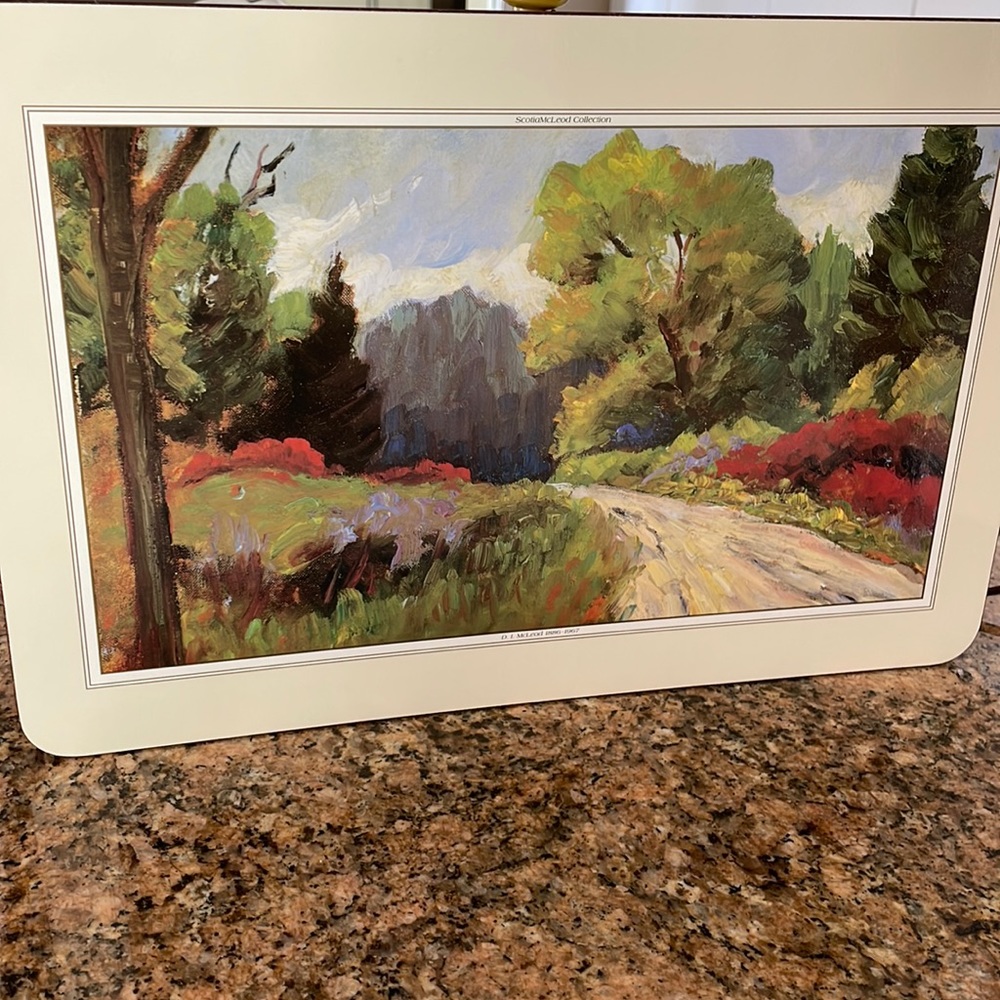 Country scene - cork-backed placement - use as intended or as art